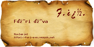 Füri Éva névjegykártya